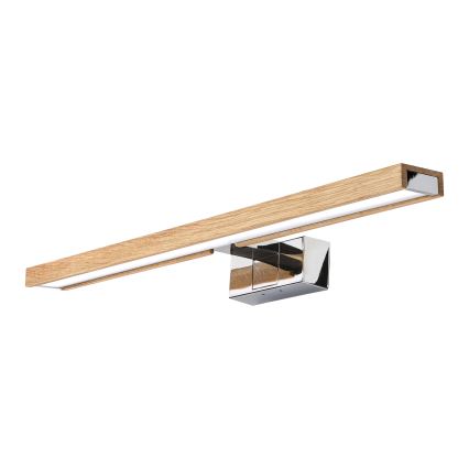 Brilagi - vannas istabas spoguļa LED apgaismojums WOODY MIRROR 3 vienā LED/12W/230V 60 cm IP44 spīdīgs hroms/ozols