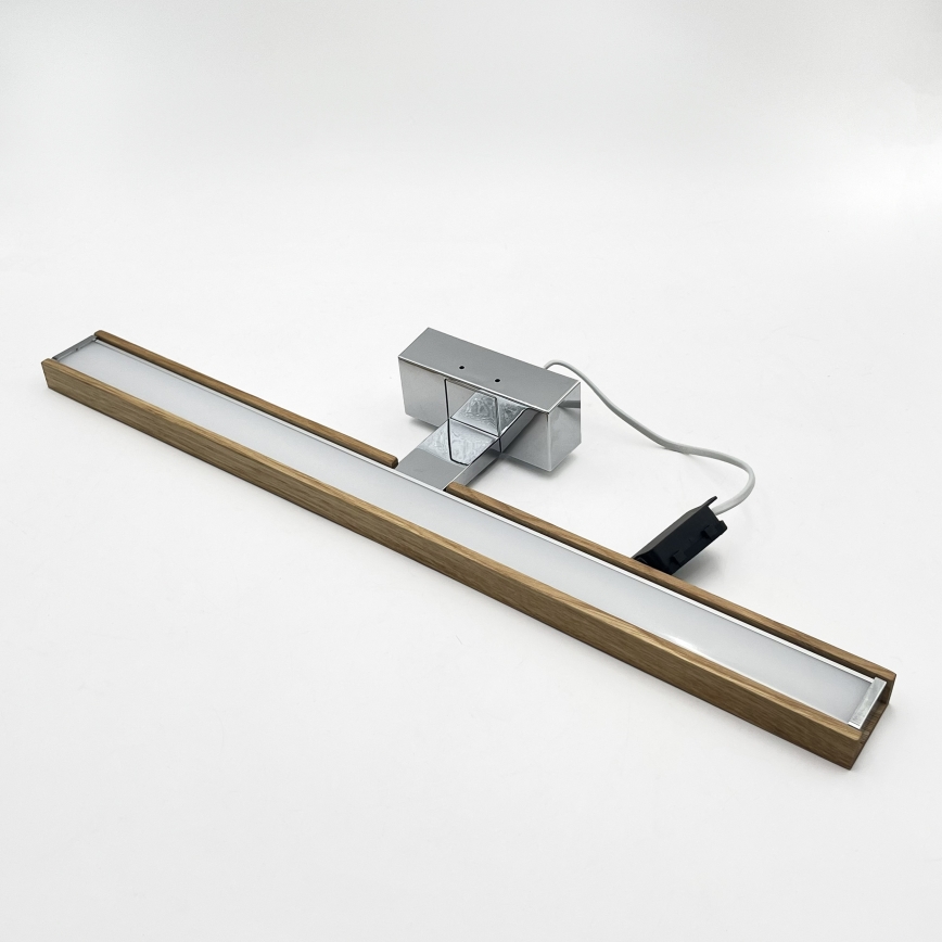 Brilagi - vannas istabas spoguļa LED apgaismojums WOODY MIRROR 3 vienā LED/12W/230V 60 cm IP44 spīdīgs hroms/ozols