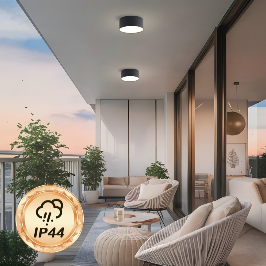 Brilagi - FORIS LED griestu lampa vannas istabai, 20W/230V, Ø 15 cm, melna, IP44