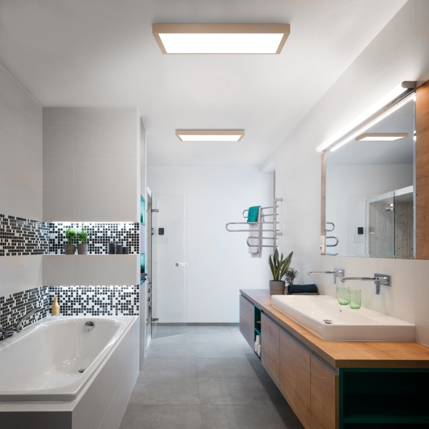 Brilagi - LED vannas istabas griestu gaismeklis FRAME LED/50W/230V 60x60 cm IP44 bēšs