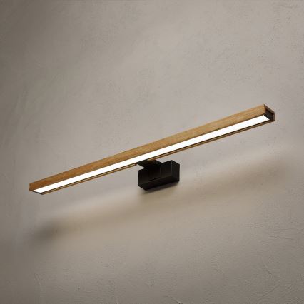 Brilagi - LED vannas istabas spoguļa apgaismojums 3 vienā WOODY MIRROR LED/15W/230V 80 cm IP44 melns/ozols