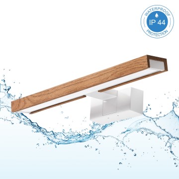 Brilagi - LED vannasistabas spoguļa apgaismojums 3 vienā WOODY MIRROR LED/8W/230V 40 cm IP44 balts/ozols-ķirsis