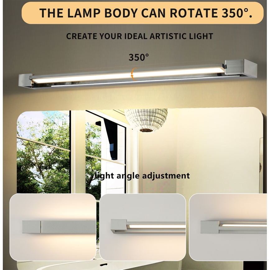 Brilagi - LED vannasistabas spoguļa apgaismojums AQUA LINE LED/24W/230V 90 cm IP44 spīdīgs hroms CRI 90