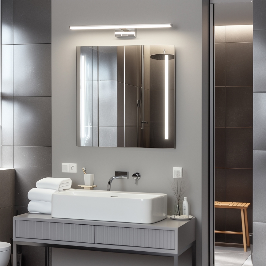 Brilagi - LED vannas istabas spoguļa apgaismojums 3 vienā VESTRA LED/12W/230V 60 cm IP44 pulēts hroms
