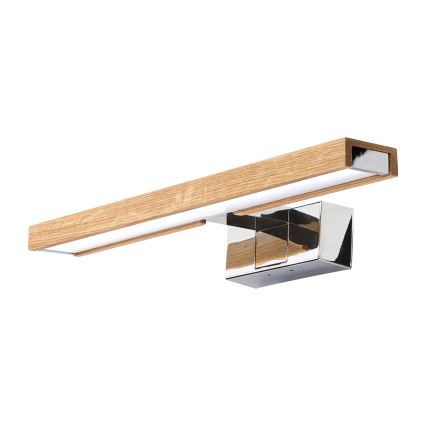 Brilagi - LED spoguļa apgaismojums vannas istabai WOODY MIRROR 3v1 LED/8W/230V 40 cm IP44 spīdīgs hroms/ozols