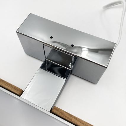 Brilagi - LED spoguļa apgaismojums vannas istabai WOODY MIRROR 3v1 LED/8W/230V 40 cm IP44 spīdīgs hroms/ozols