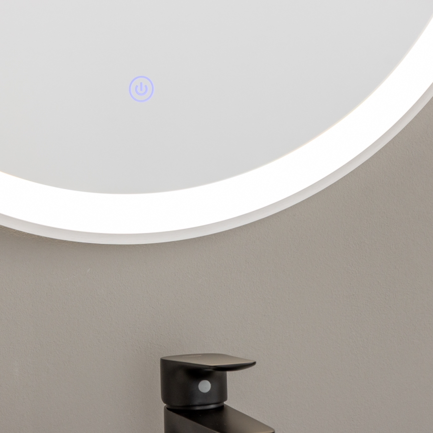 Brilagi - LED vannas istabas spogulis TORINO LED/19W/230V Ø 60 cm sudraba IP44 CRI 90 ar regulējamu spilgtumu + CCT