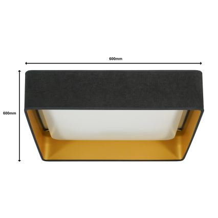 Brilagi - LED regulējams griestu gaismeklis VELVET SQUARE SMART LED/36W/230V 2700-6500K Wi-Fi Tuya + tālvadība pelēka