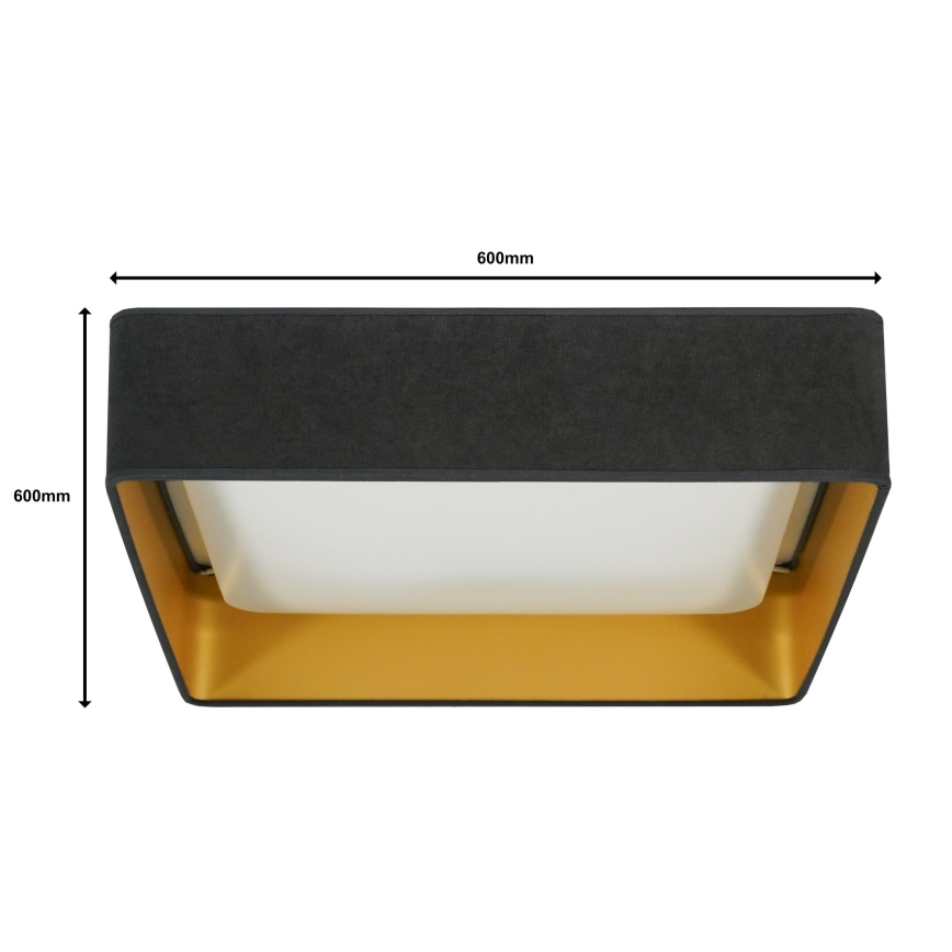 Brilagi - LED regulējams griestu gaismeklis VELVET SQUARE SMART LED/36W/230V 2700-6500K Wi-Fi Tuya + tālvadība pelēka