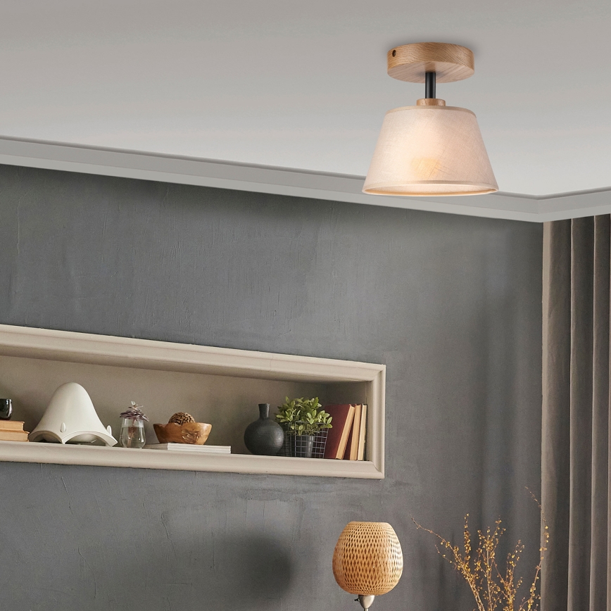 Brilagi - LED  Virsapmetuma lustra ANTHONY 1xE14/60W/230V ozols/bēša