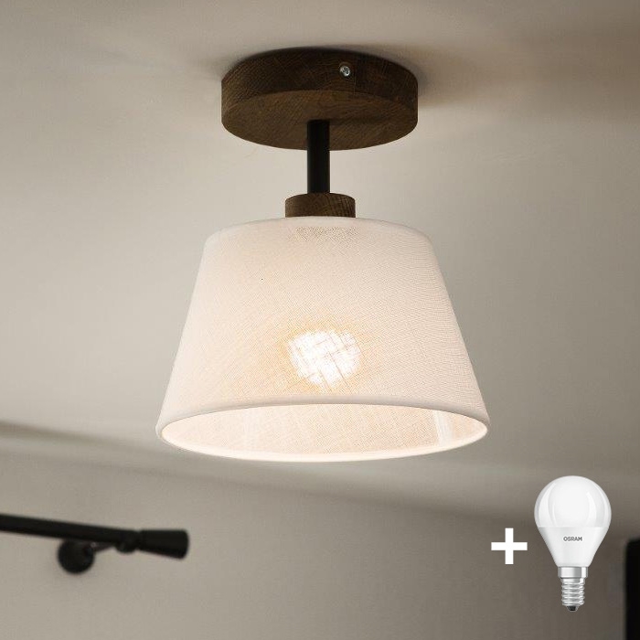 Brilagi - LED  Virsapmetuma lustra ANTHONY 1xE14/60W/230V ozols riekstkoks/balta