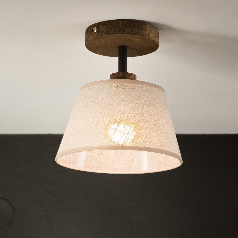 Brilagi - LED  Virsapmetuma lustra ANTHONY 1xE14/60W/230V ozols riekstkoks/bēša