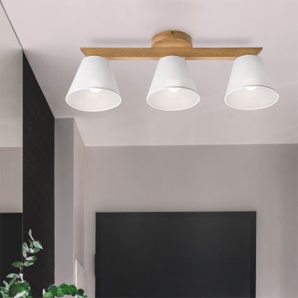 Brilagi - LED  Virsapmetuma lustra ANTHONY 3xE14/40W/230V ozols/balta