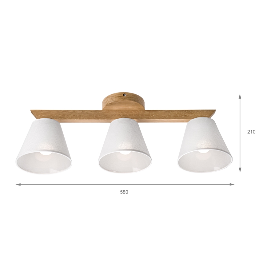 Brilagi - LED  Virsapmetuma lustra ANTHONY 3xE14/40W/230V ozols/balta