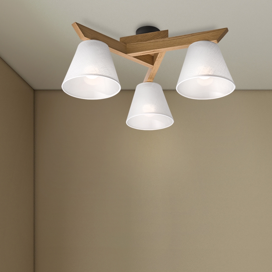 Brilagi - LED  Virsapmetuma lustra ANTHONY 3xE14/40W/230V ozols/balta