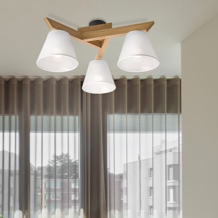 Brilagi - LED  Virsapmetuma lustra ANTHONY 3xE14/40W/230V ozols/balta
