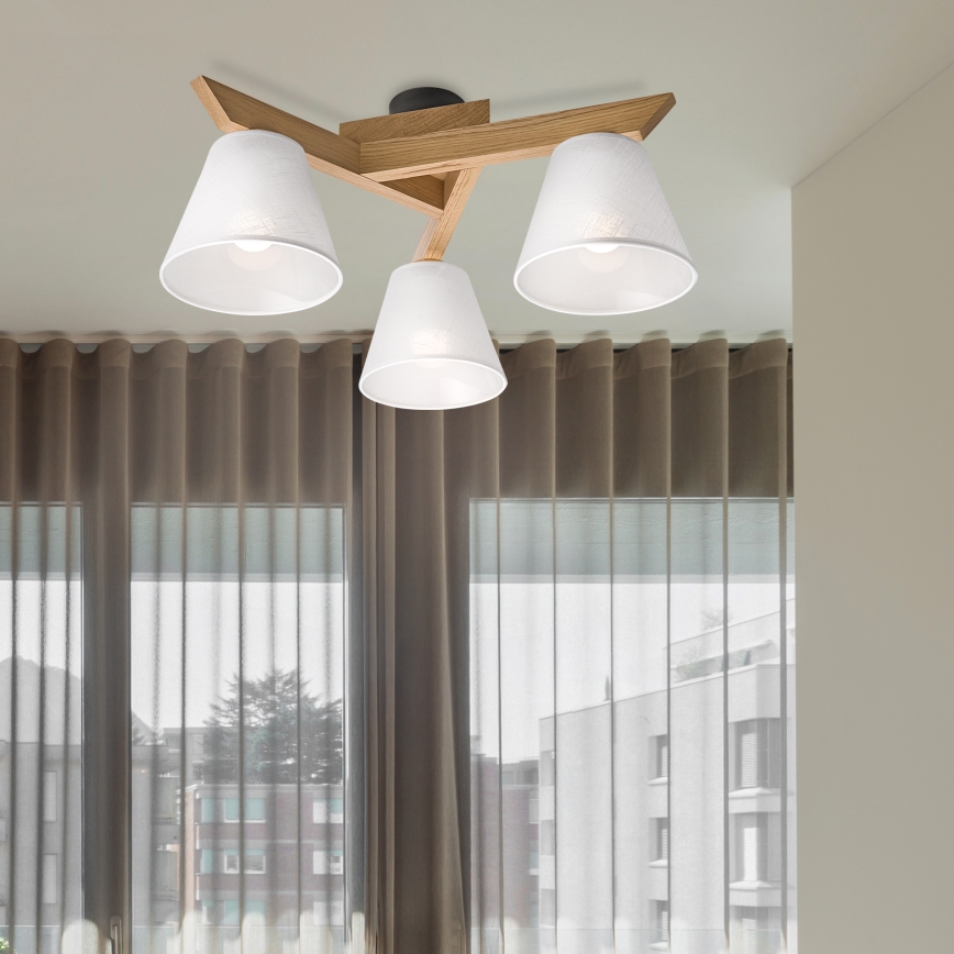 Brilagi - LED  Virsapmetuma lustra ANTHONY 3xE14/40W/230V ozols/balta
