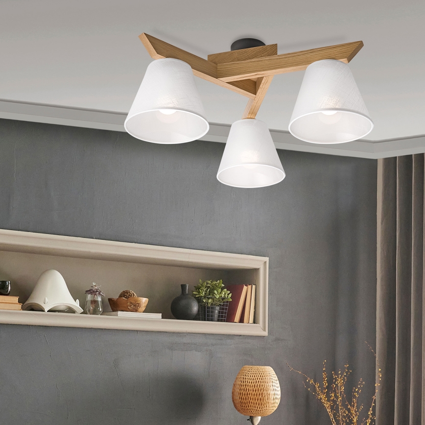 Brilagi - LED  Virsapmetuma lustra ANTHONY 3xE14/40W/230V ozols/balta