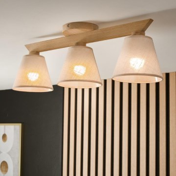 Brilagi - LED  Virsapmetuma lustra ANTHONY 3xE14/40W/230V ozols/bēša