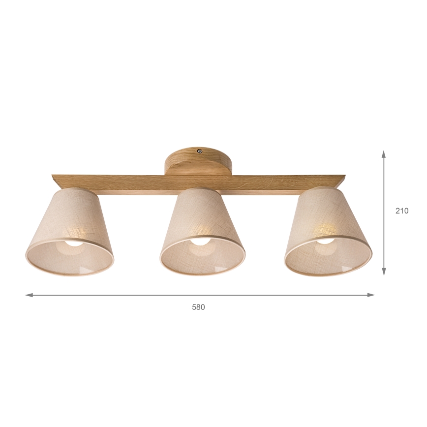 Brilagi - LED  Virsapmetuma lustra ANTHONY 3xE14/40W/230V ozols/bēša