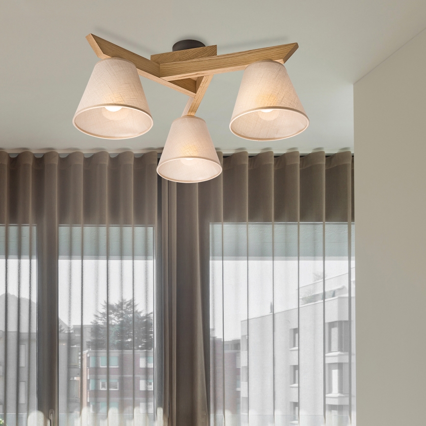 Brilagi - LED  Virsapmetuma lustra ANTHONY 3xE14/40W/230V ozols/bēša