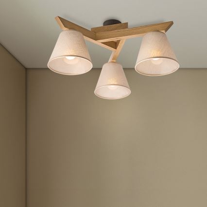 Brilagi - LED  Virsapmetuma lustra ANTHONY 3xE14/40W/230V ozols/bēša