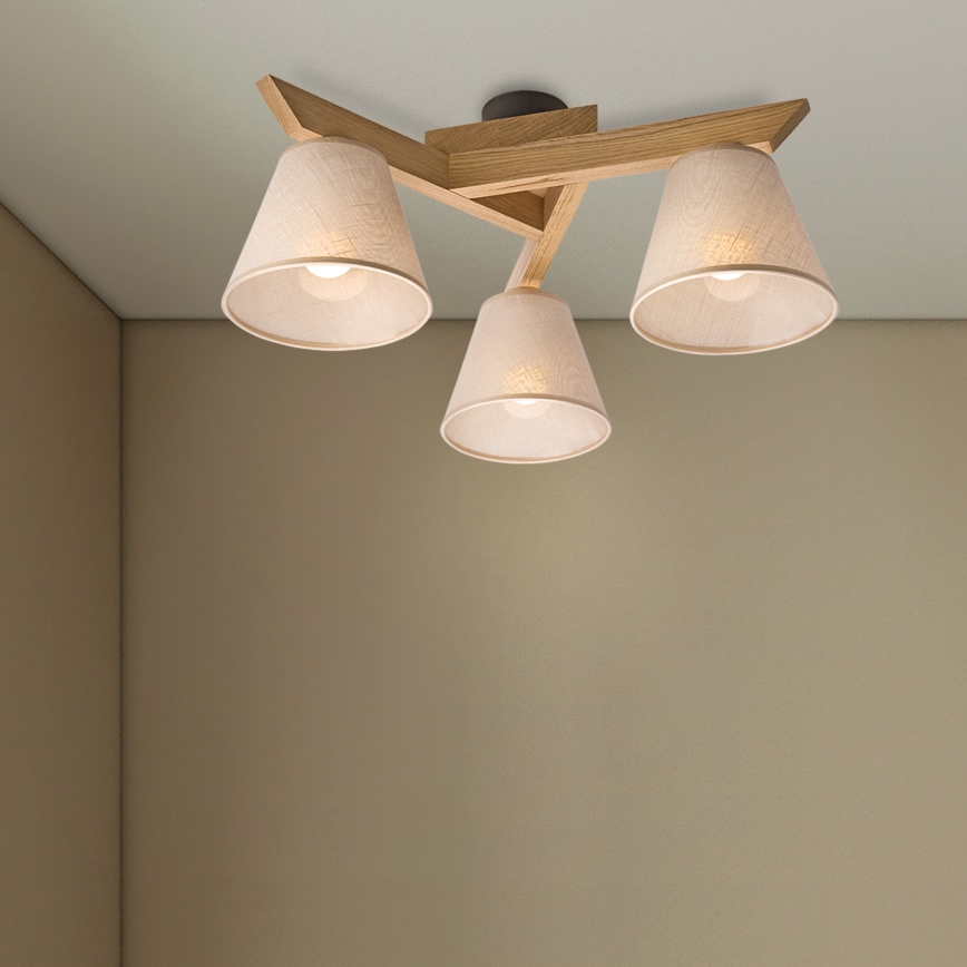 Brilagi - LED  Virsapmetuma lustra ANTHONY 3xE14/40W/230V ozols/bēša