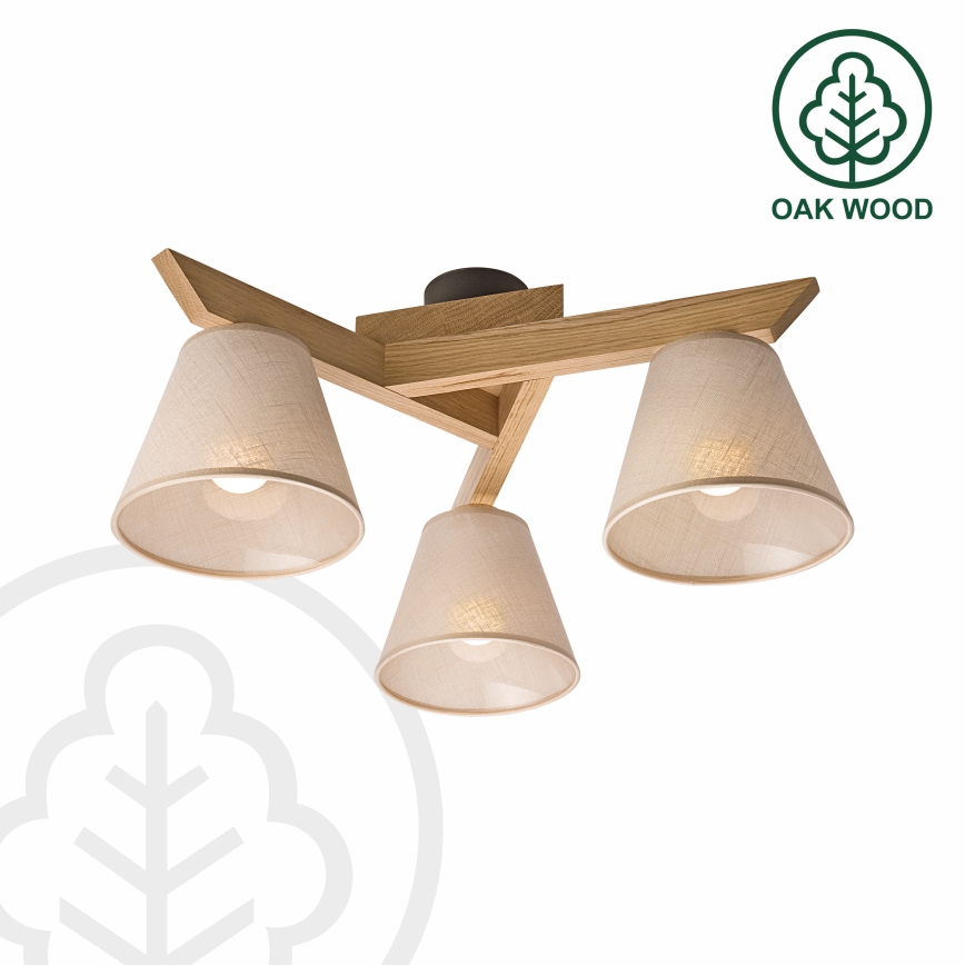 Brilagi - LED  Virsapmetuma lustra ANTHONY 3xE14/40W/230V ozols/bēša