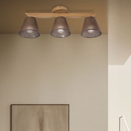 Brilagi - LED  Virsapmetuma lustra ANTHONY 3xE14/40W/230V ozols/brūna