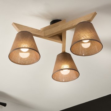 Brilagi - LED  Virsapmetuma lustra ANTHONY 3xE14/40W/230V ozols/brūna
