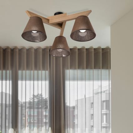 Brilagi - LED  Virsapmetuma lustra ANTHONY 3xE14/40W/230V ozols/brūna