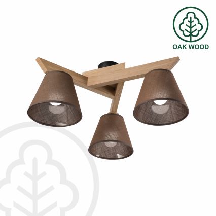 Brilagi - LED  Virsapmetuma lustra ANTHONY 3xE14/40W/230V ozols/brūna