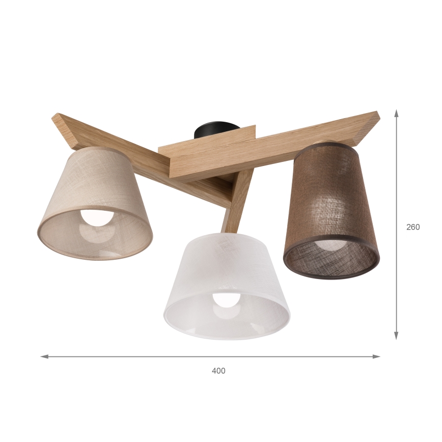 Brilagi - LED  Virsapmetuma lustra ANTHONY 3xE14/40W/230V ozols