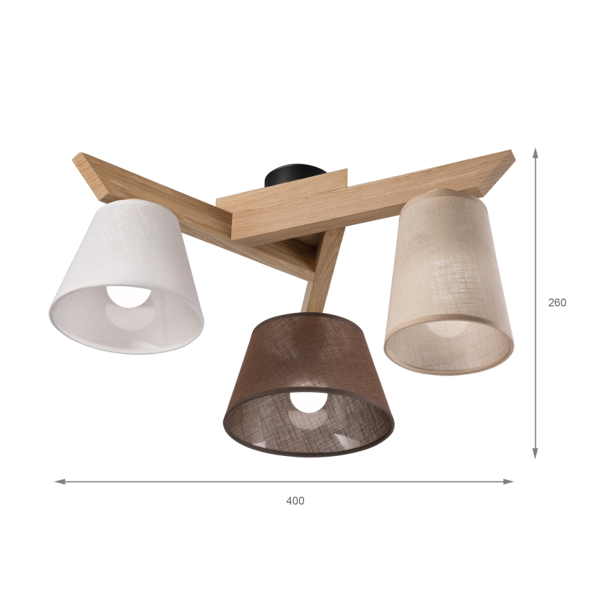 Brilagi - LED  Virsapmetuma lustra ANTHONY 3xE14/40W/230V ozols