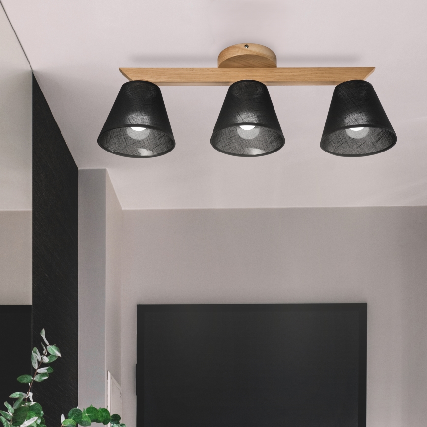 Brilagi - LED  Virsapmetuma lustra ANTHONY 3xE14/40W/230V ozols/melna