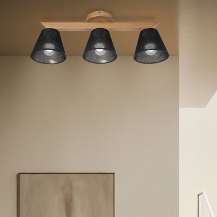 Brilagi - LED  Virsapmetuma lustra ANTHONY 3xE14/40W/230V ozols/melna