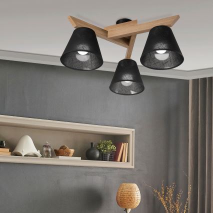 Brilagi - LED  Virsapmetuma lustra ANTHONY 3xE14/40W/230V ozols/melna