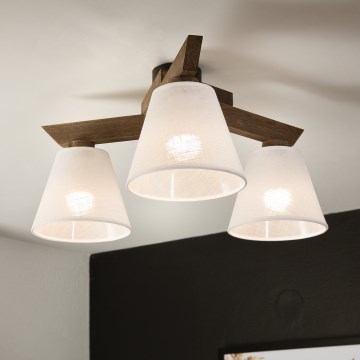 Brilagi - LED  Virsapmetuma lustra ANTHONY 3xE14/40W/230V ozols riekstkoks/balta