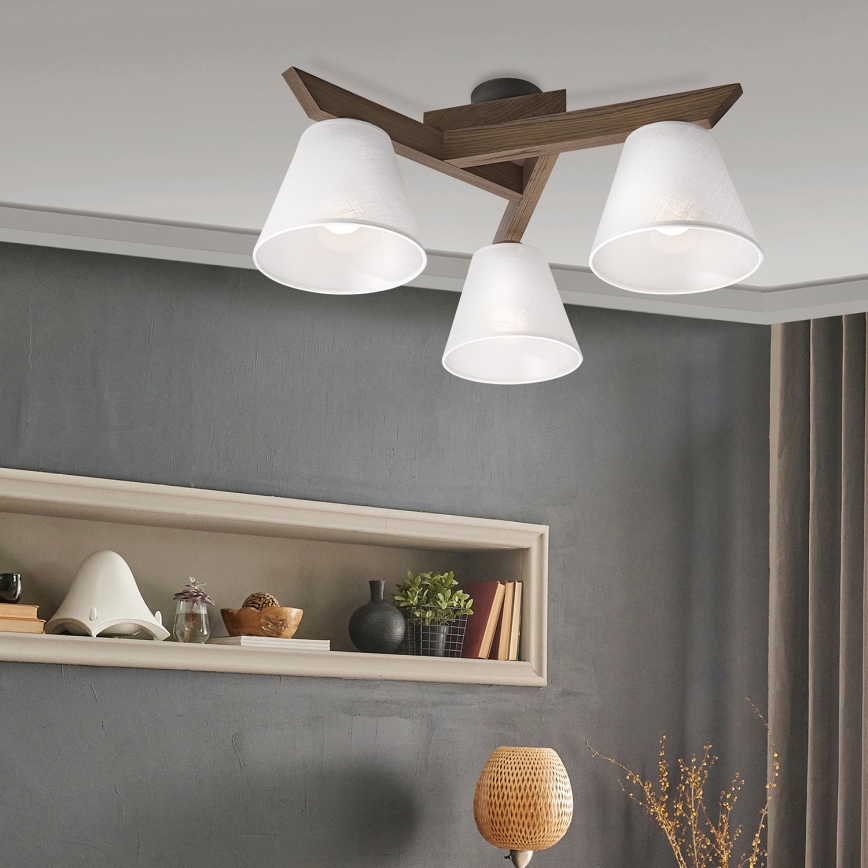 Brilagi - LED  Virsapmetuma lustra ANTHONY 3xE14/40W/230V ozols riekstkoks/balta