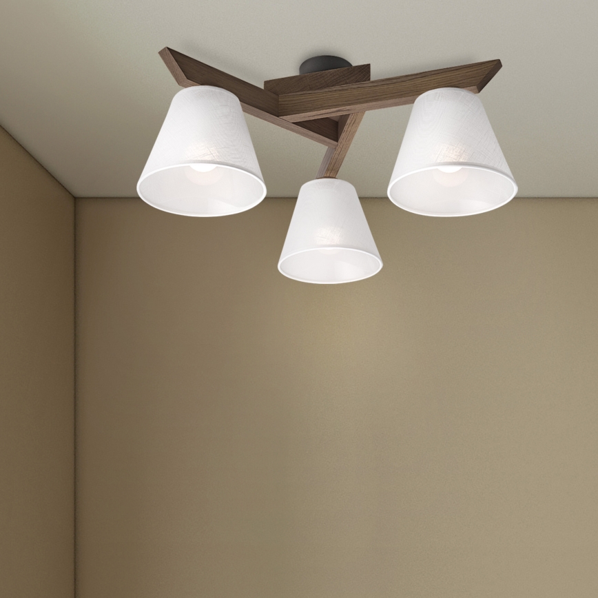 Brilagi - LED  Virsapmetuma lustra ANTHONY 3xE14/40W/230V ozols riekstkoks/balta