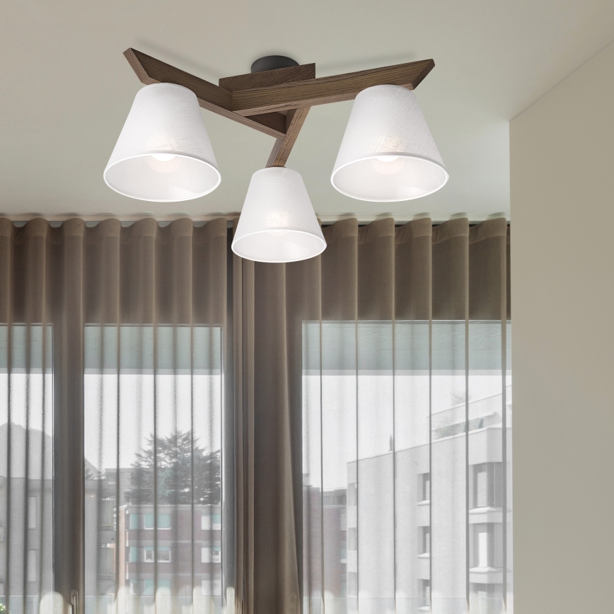 Brilagi - LED  Virsapmetuma lustra ANTHONY 3xE14/40W/230V ozols riekstkoks/balta
