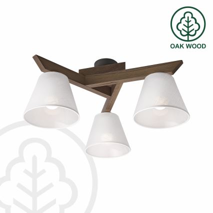 Brilagi - LED  Virsapmetuma lustra ANTHONY 3xE14/40W/230V ozols riekstkoks/balta
