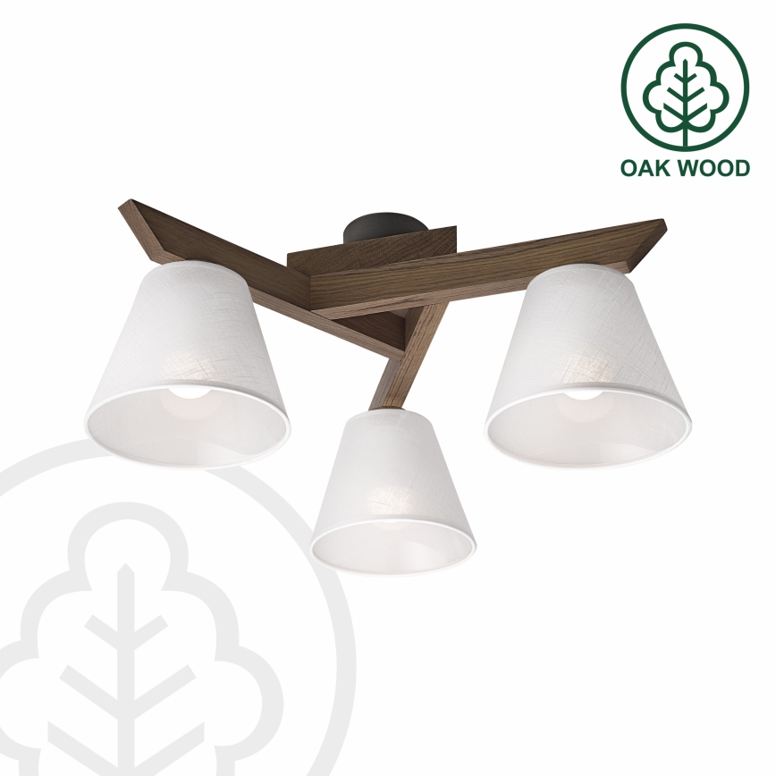 Brilagi - LED  Virsapmetuma lustra ANTHONY 3xE14/40W/230V ozols riekstkoks/balta
