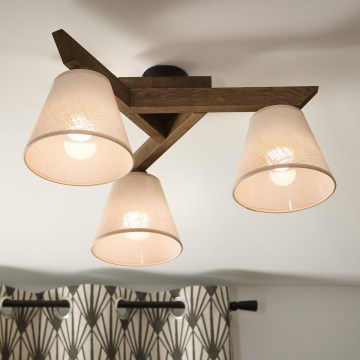Brilagi - LED  Virsapmetuma lustra ANTHONY 3xE14/40W/230V ozols riekstkoks/bēša