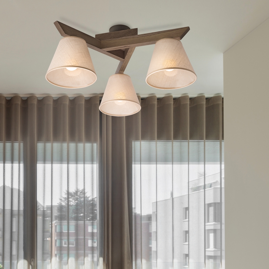 Brilagi - LED  Virsapmetuma lustra ANTHONY 3xE14/40W/230V ozols riekstkoks/bēša