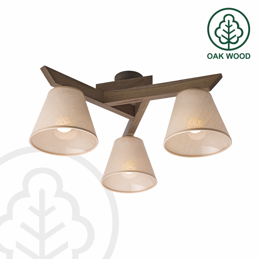 Brilagi - LED  Virsapmetuma lustra ANTHONY 3xE14/40W/230V ozols riekstkoks/bēša
