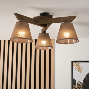 Brilagi - LED  Virsapmetuma lustra ANTHONY 3xE14/40W/230V ozols riekstkoks/brūna