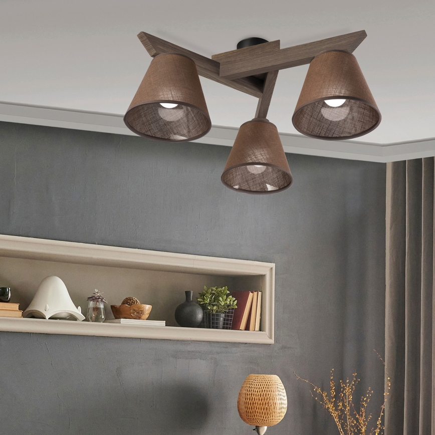 Brilagi - LED  Virsapmetuma lustra ANTHONY 3xE14/40W/230V ozols riekstkoks/brūna