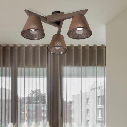 Brilagi - LED  Virsapmetuma lustra ANTHONY 3xE14/40W/230V ozols riekstkoks/brūna