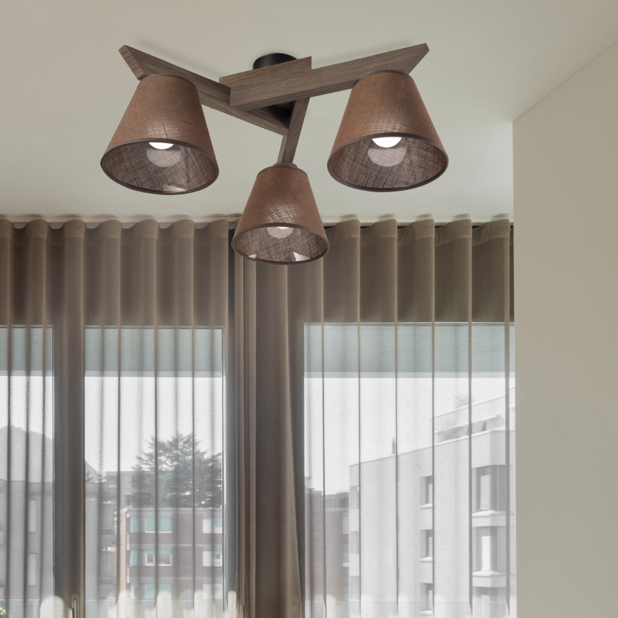Brilagi - LED  Virsapmetuma lustra ANTHONY 3xE14/40W/230V ozols riekstkoks/brūna
